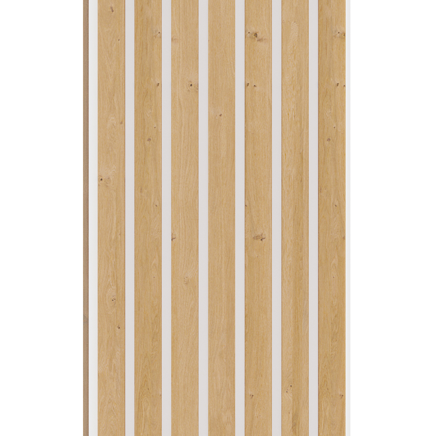 Wall Slat Panels - Pepper Oak / White