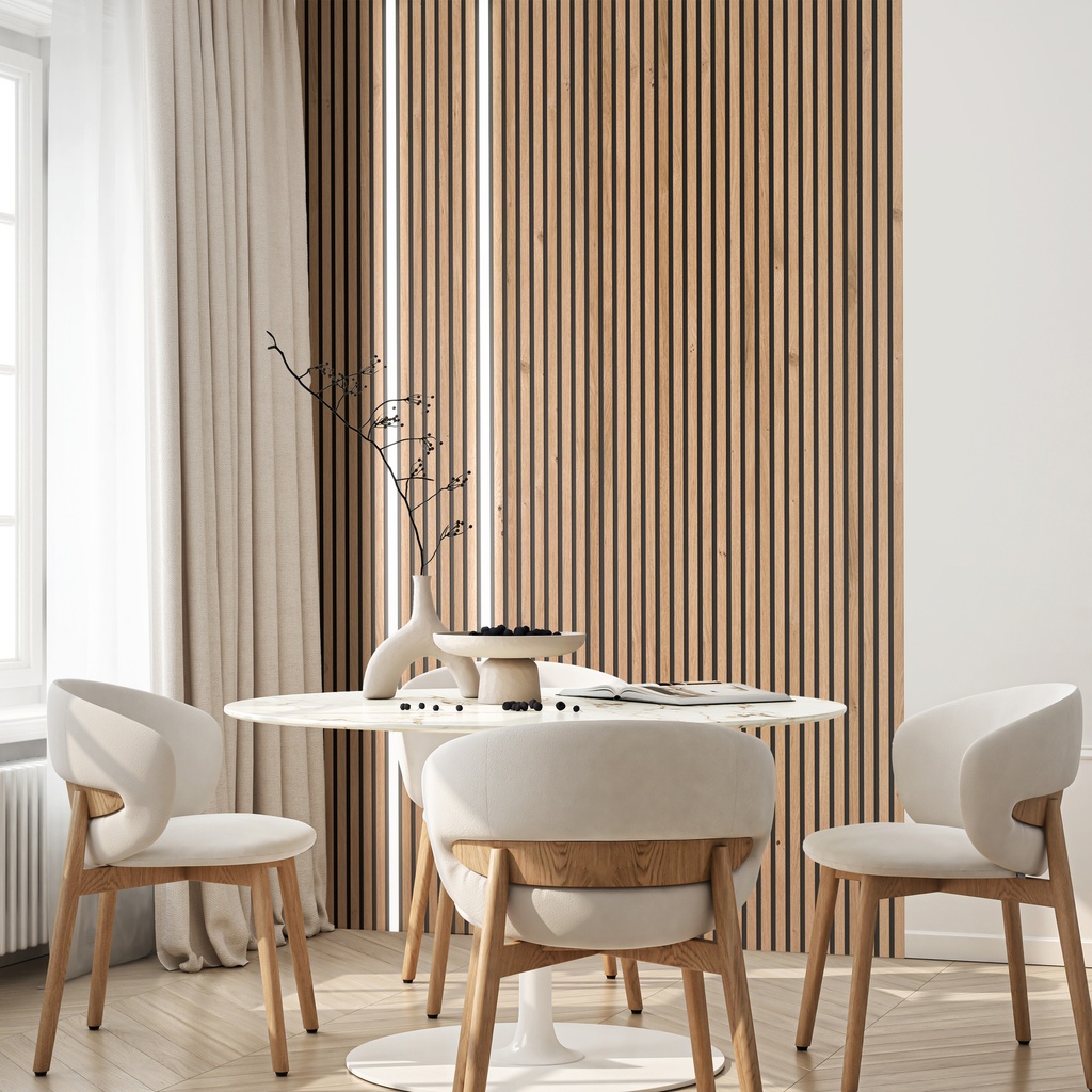 Wall Slat Panels - Pepper Oak / Black