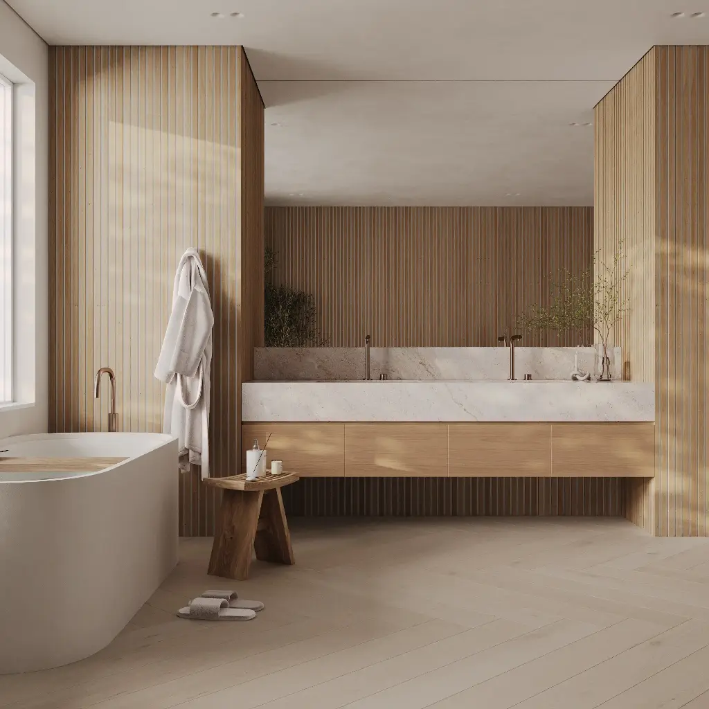 Wall Slat Panels - Pepper Oak / White