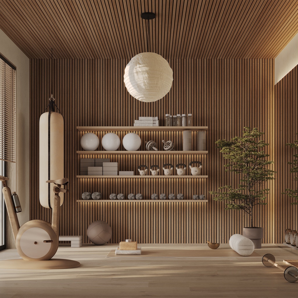 Wall Slat Panels - Pepper Oak / Black